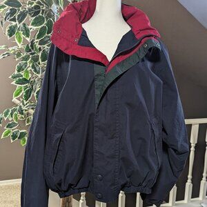 Men's Vintage Hunt Club Navy Lined Windbreaker with hidden hood-XL-100% Cotton